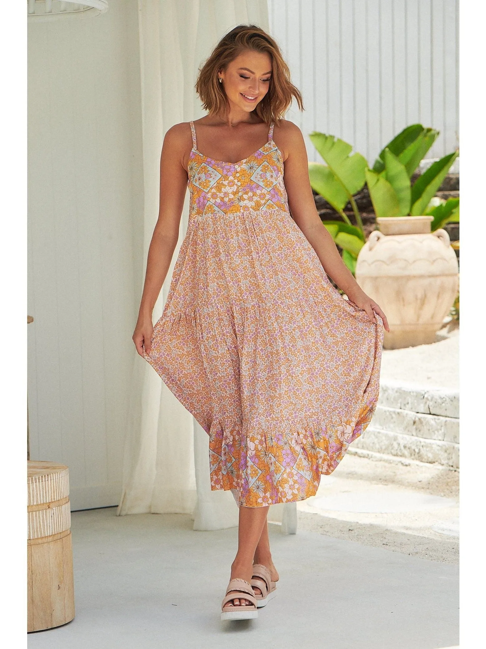 JAASE Forget Me Not Print Raine Maxi Dress