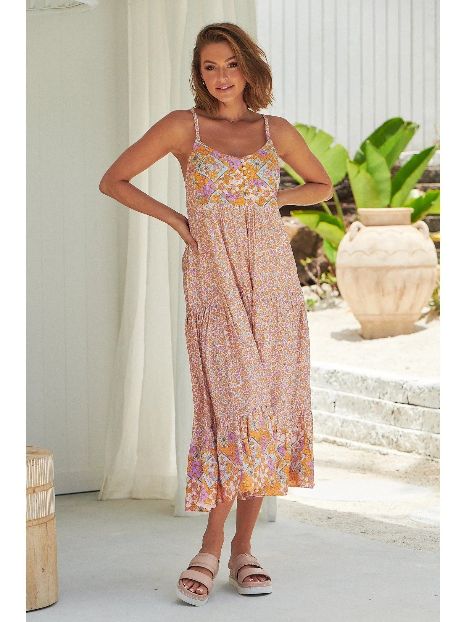 JAASE Forget Me Not Print Raine Maxi Dress