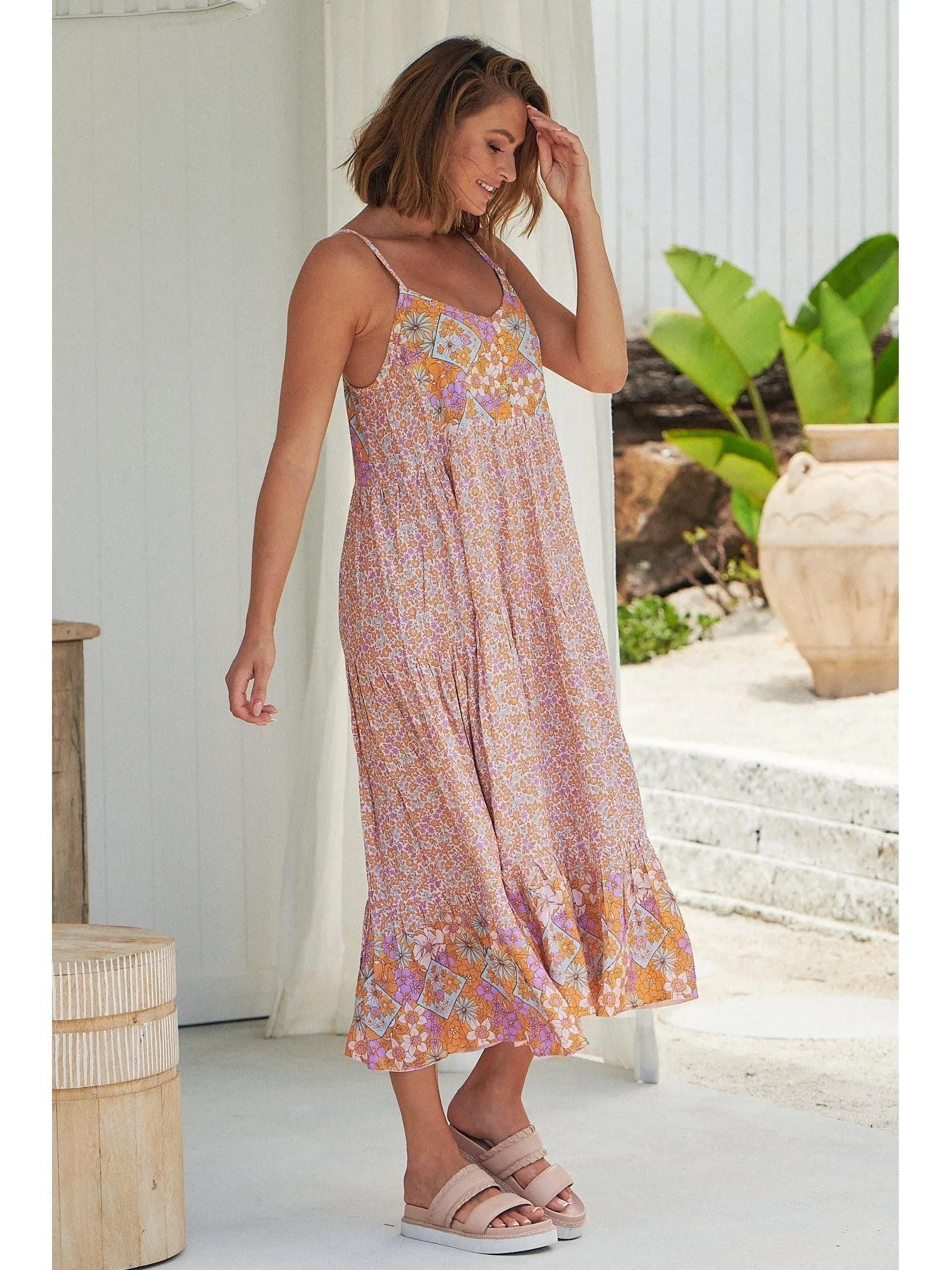 JAASE Forget Me Not Print Raine Maxi Dress