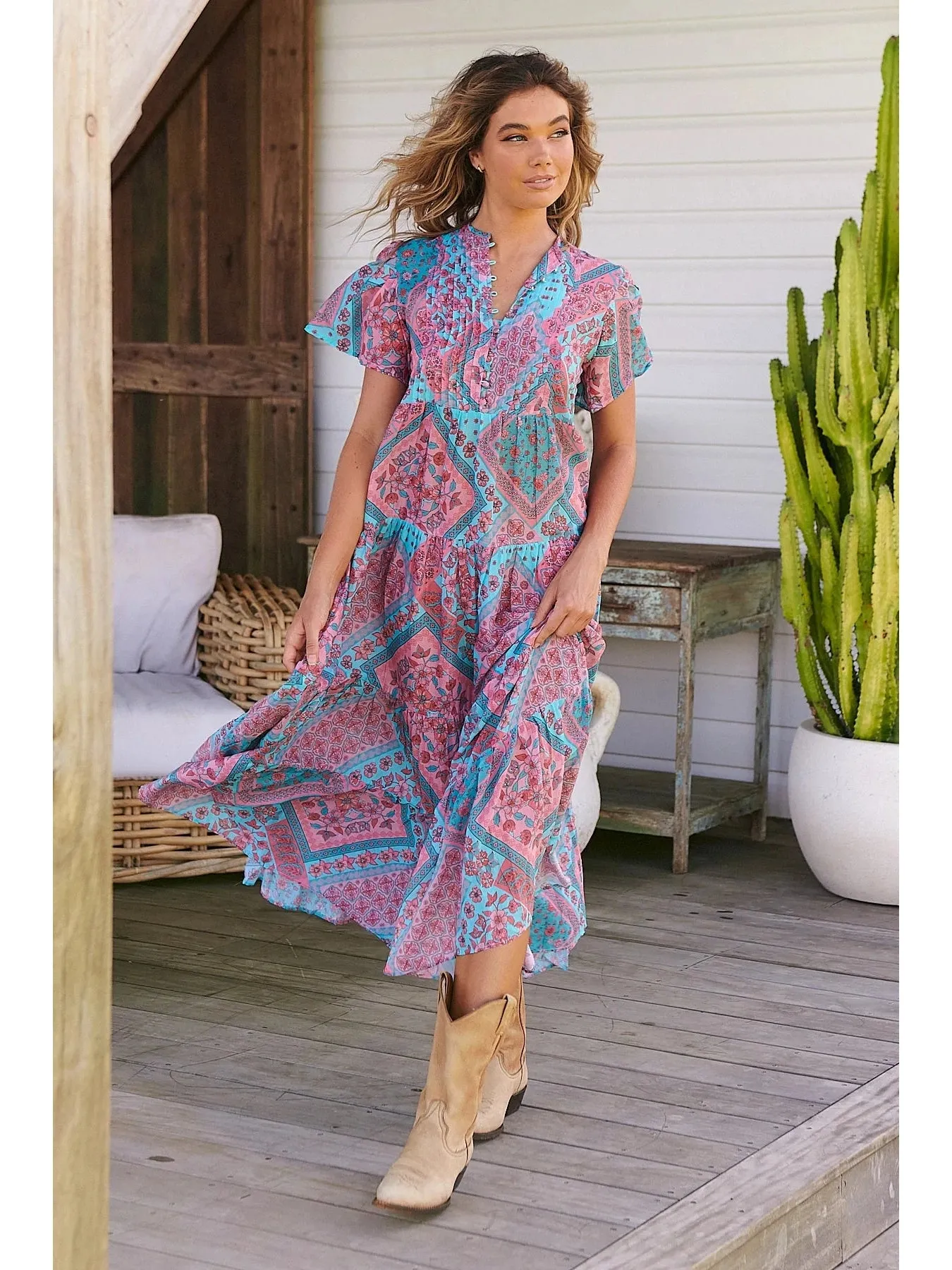 JAASE PLUS Luana Yoli Print Maxi Dress