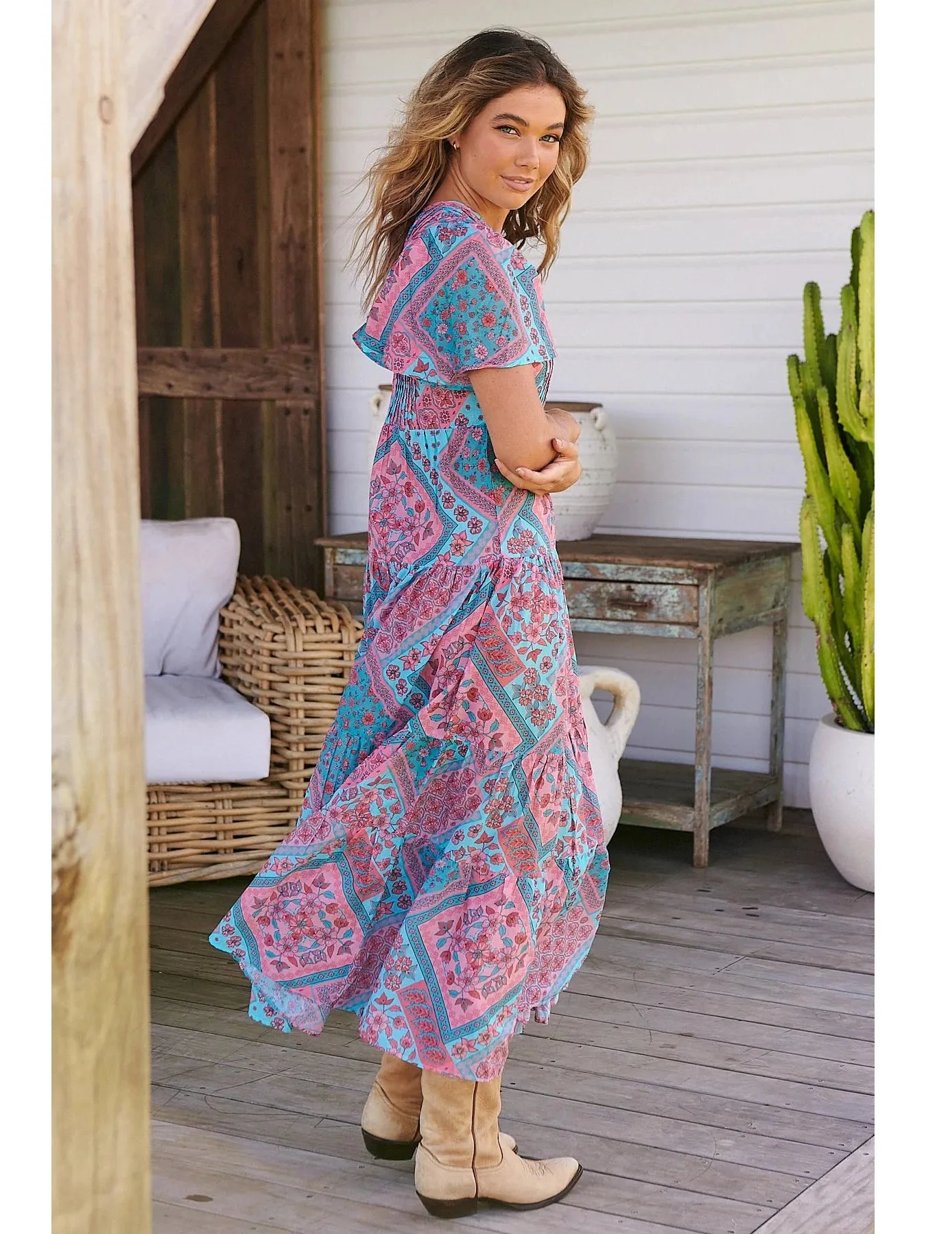 JAASE PLUS Luana Yoli Print Maxi Dress