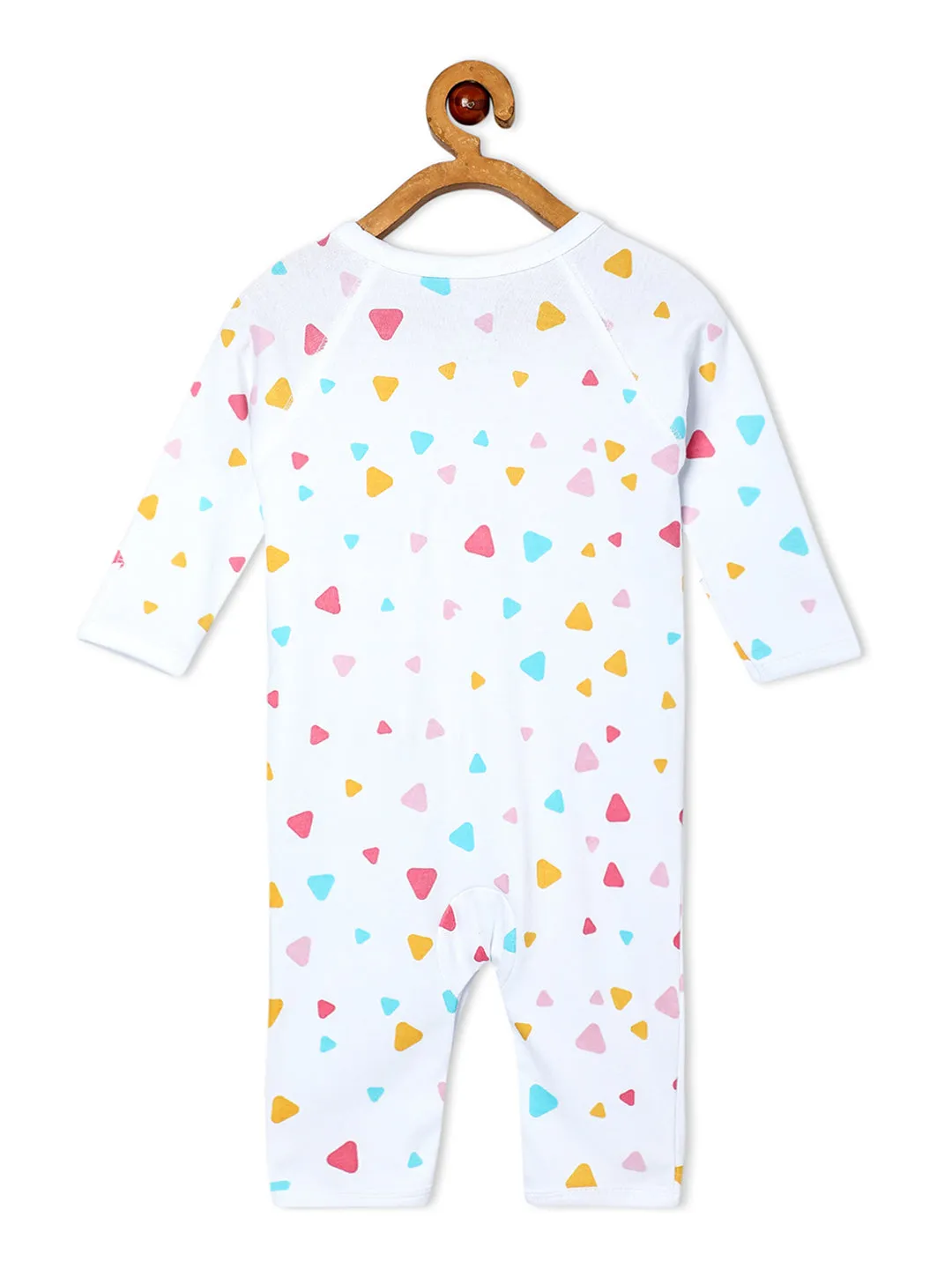 Jabla Infant Romper Combo Of 2: Triangles-Roses