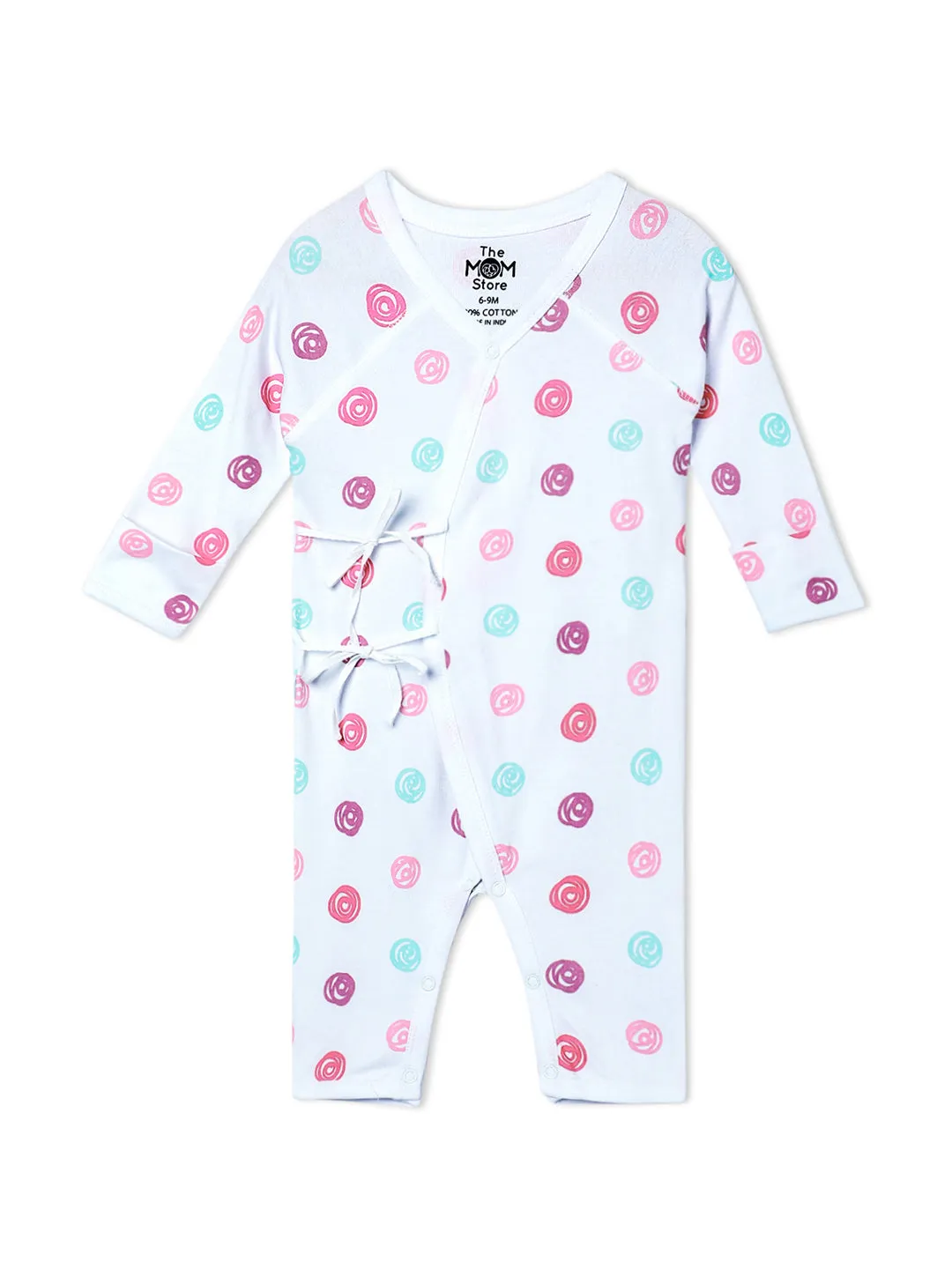 Jabla Infant Romper Combo Of 2: Triangles-Roses