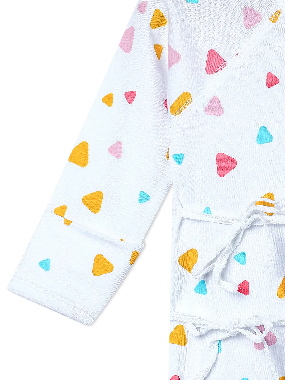 Jabla Infant Romper Combo Of 2: Triangles-Roses