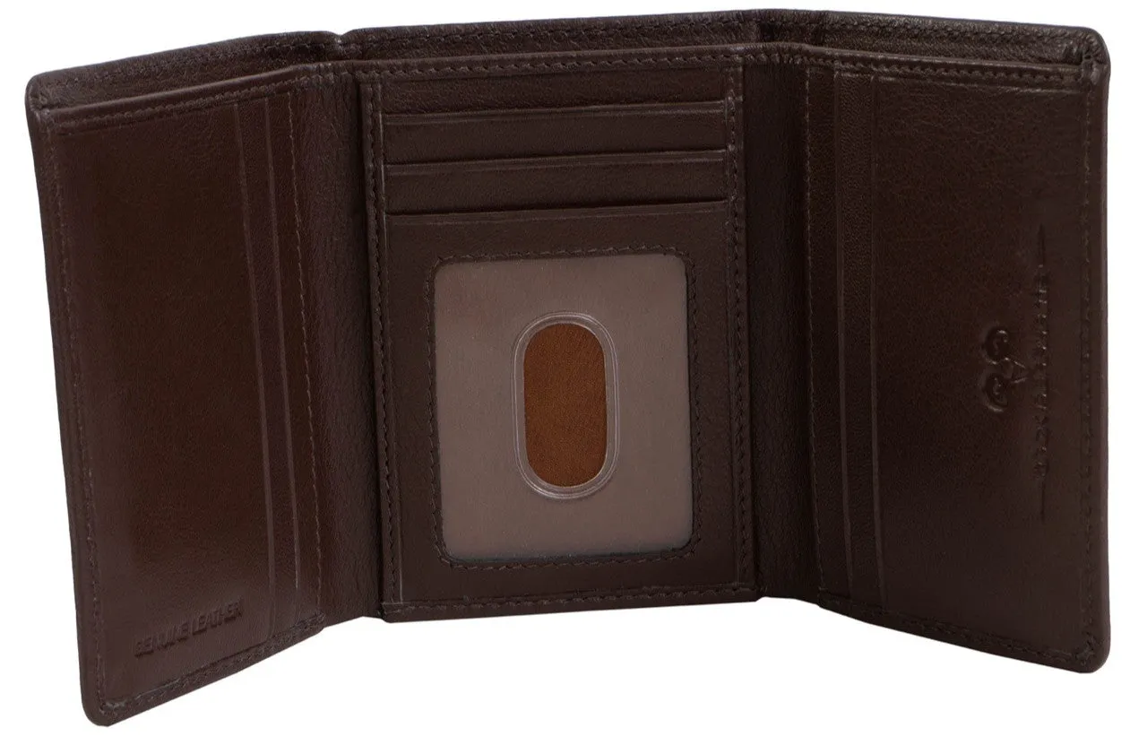 Jack Abrahams Tri-Fold RFID Wallet With ID Window Pocket