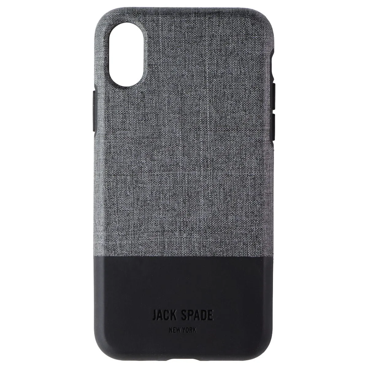 Jack Spade Color-Block Series Hybrid Case for iPhone X - Gray Fabric/Black