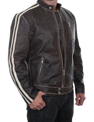 Jacket, Leather Racing Jacket, Riding Gear Collection - Style 992