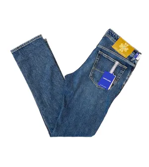 JACOB COHEN Five Pocket Unique Logo Patch Denim