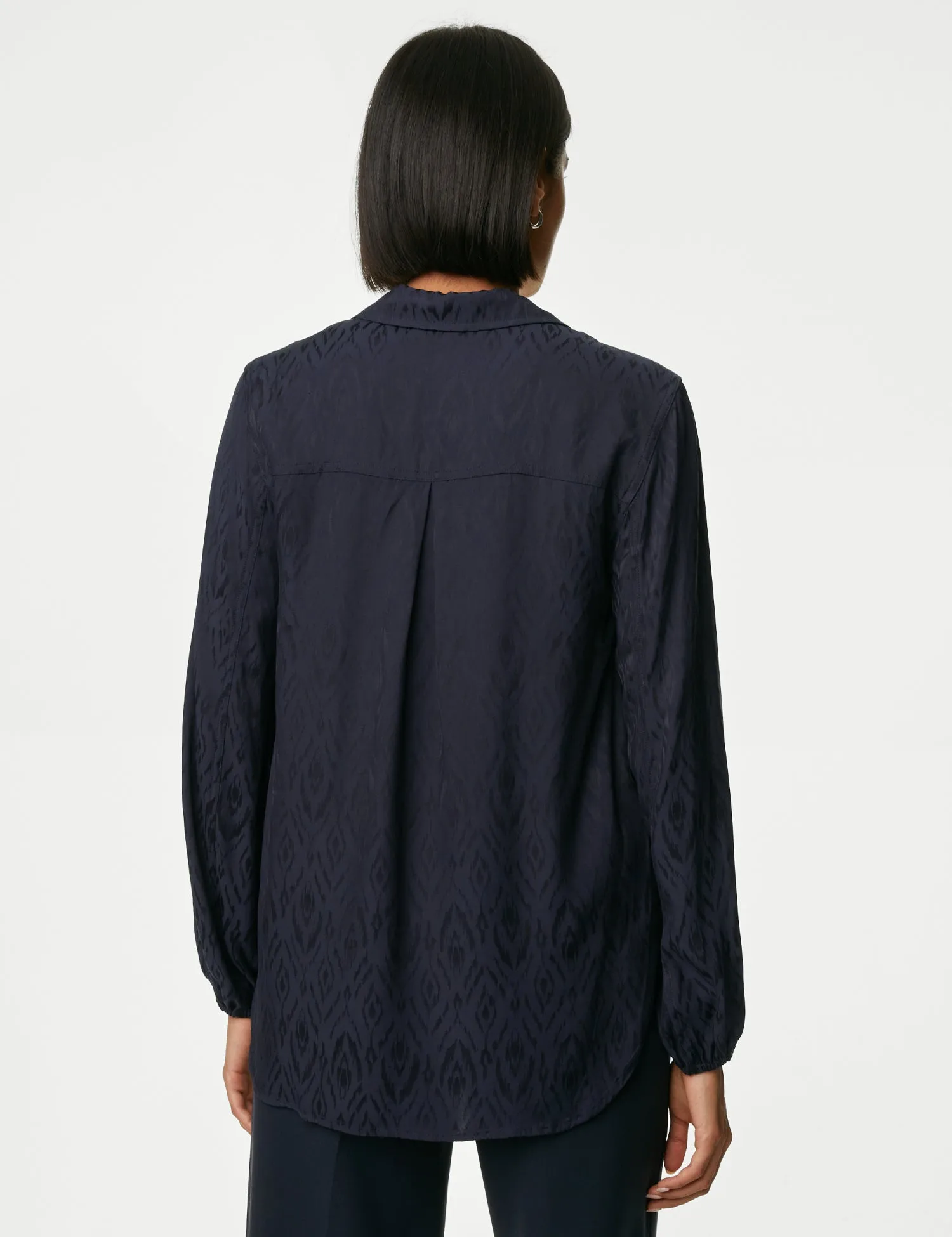 Jacquard Collared Relaxed Shirt