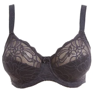 Jacqueline Lace Slate Grey Side Support Full Cup Bra - Fantasie