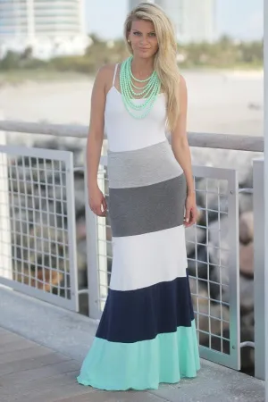 Jade and Navy Maxi Skirt