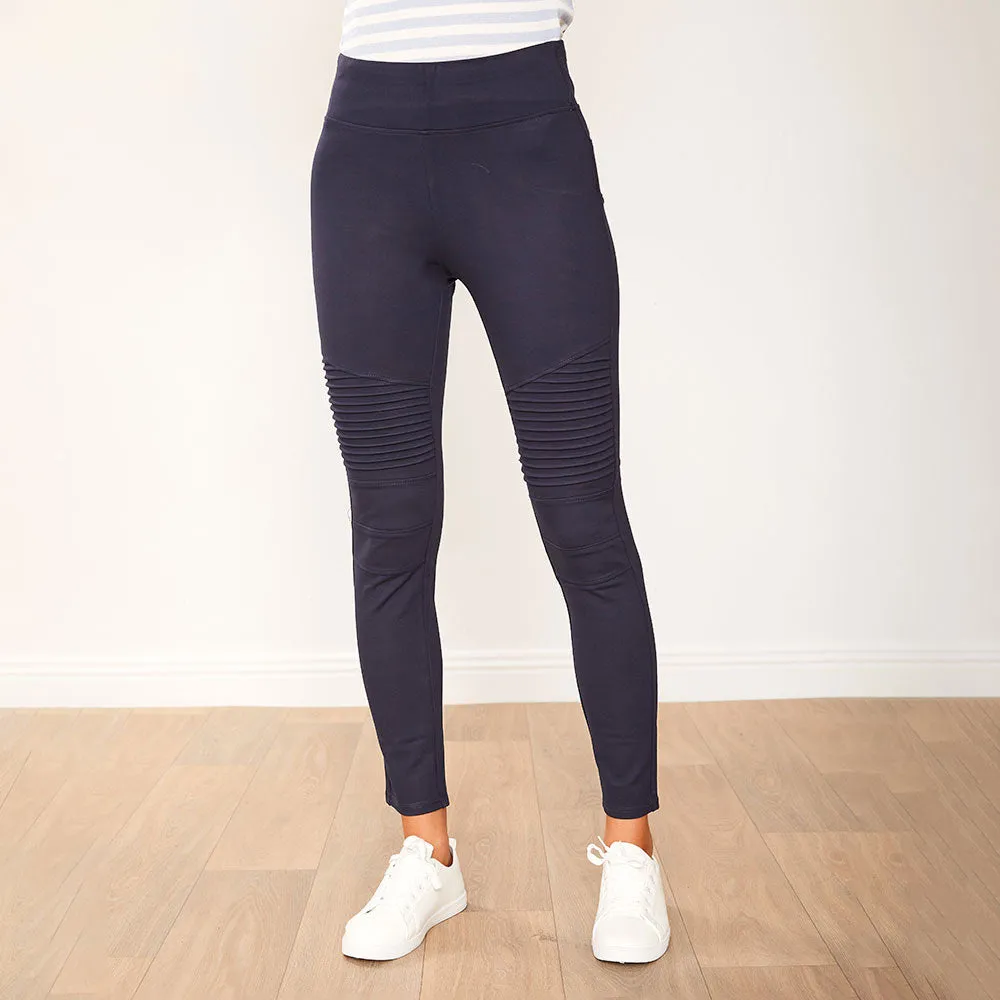 Jade Biker Spandex Leggings (Navy)