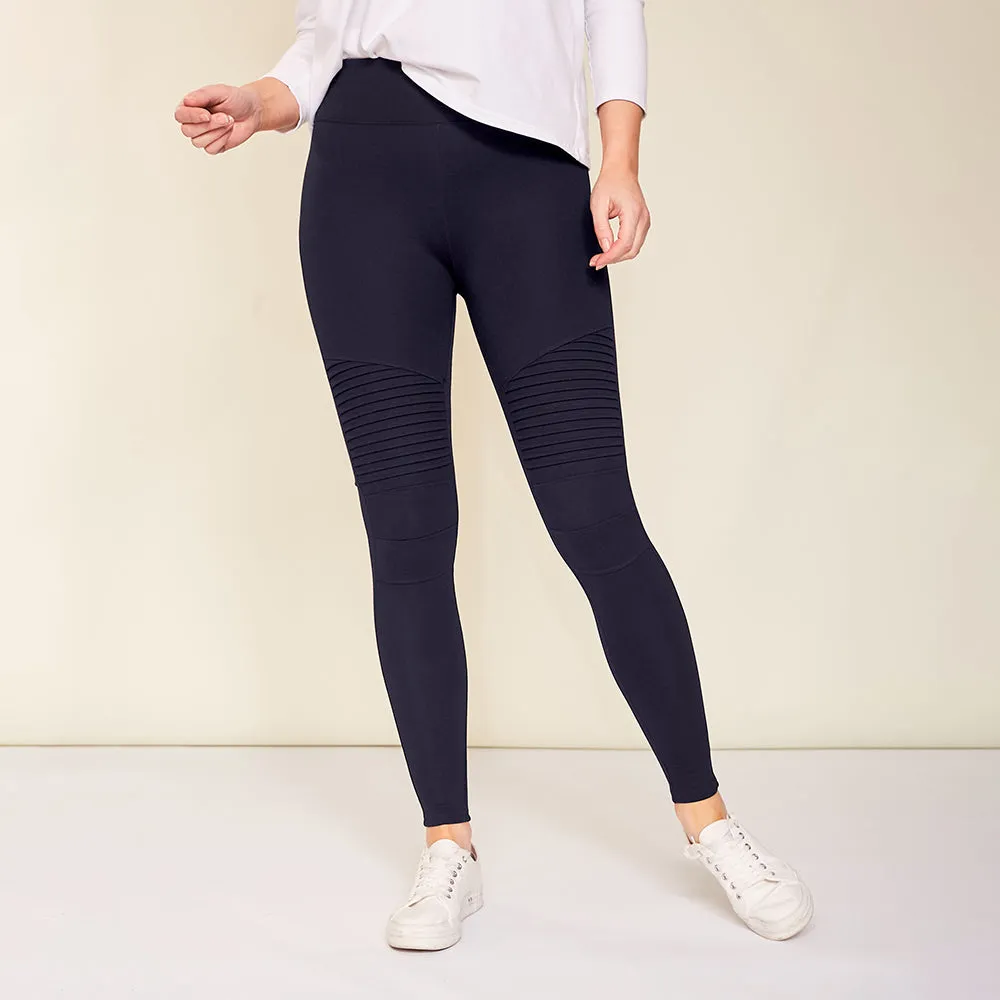 Jade Biker Spandex Leggings (Navy)