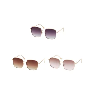 Jade Fancy Metal Square Sunglasses - Adult