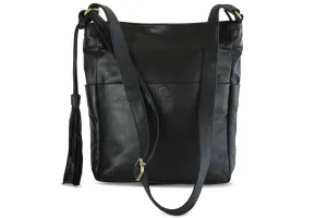 JADE LEATHER HANDBAG IN BLACK