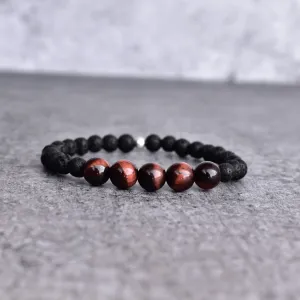 Jaguar - Lava And Red Tiger Eye Bracelets