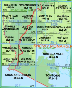 Jagungal 8525-1-S 1:25k LPI Map Printed