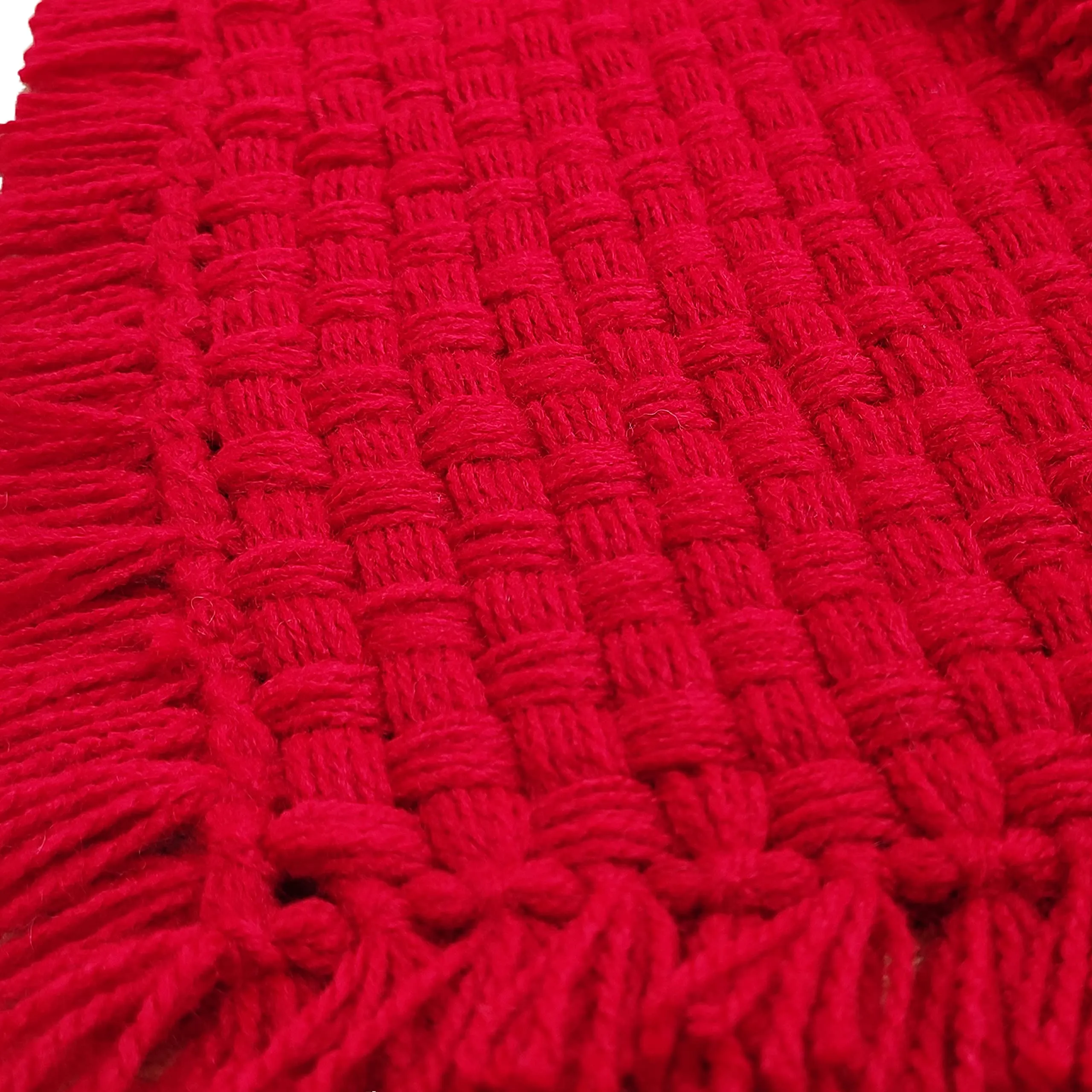 Jaipur Woollen Handicraft Soft Wool Handmade Pooja Aasan mat (Red, 24x21)