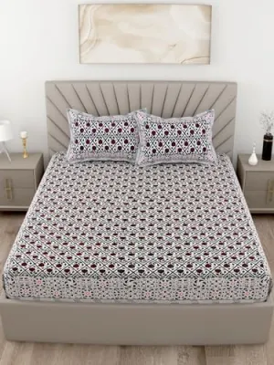 Jaipuri Pure Cotton King Size Double bedsheet