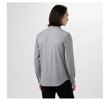 James Geometric OoohCotton Shirt in Stone by Bugatchi