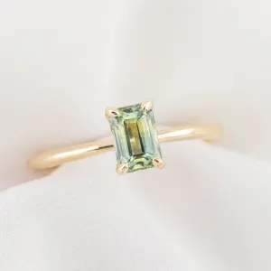 Jane Ring 1.12ct Parti Green Yellow Montana Sapphire, 14k Yellow Gold (One of a kind)