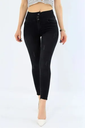 Janes High Waist Lycra Jean Denim Trousers