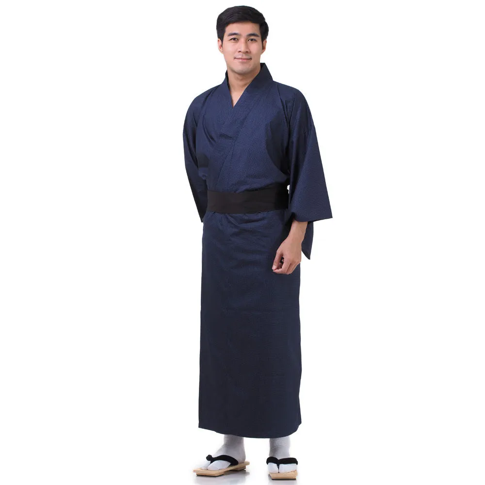 Japanese Gray Oni Yukata Kimono Robe for Men