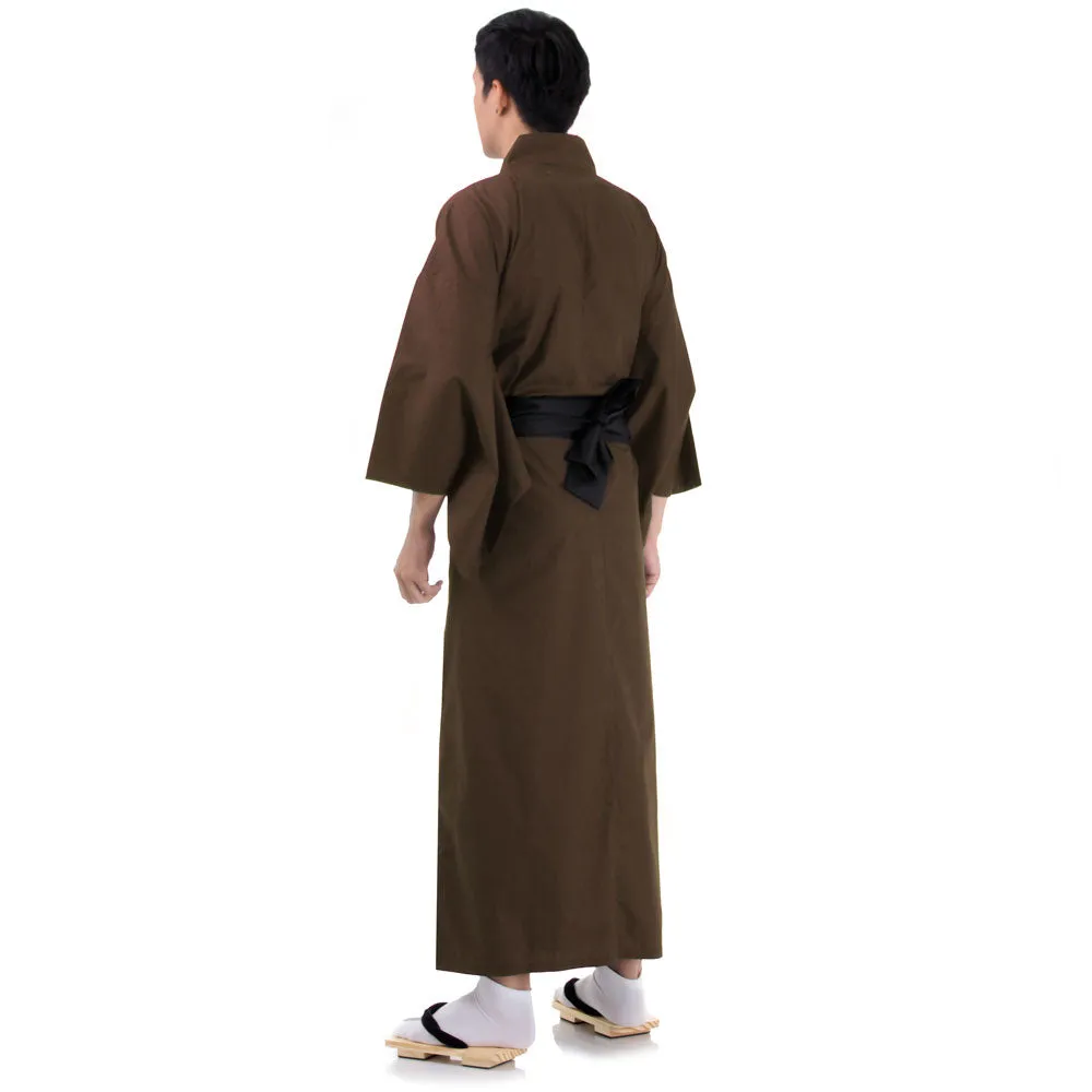 Japanese Gray Oni Yukata Kimono Robe for Men