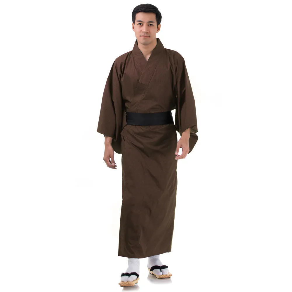 Japanese Gray Oni Yukata Kimono Robe for Men