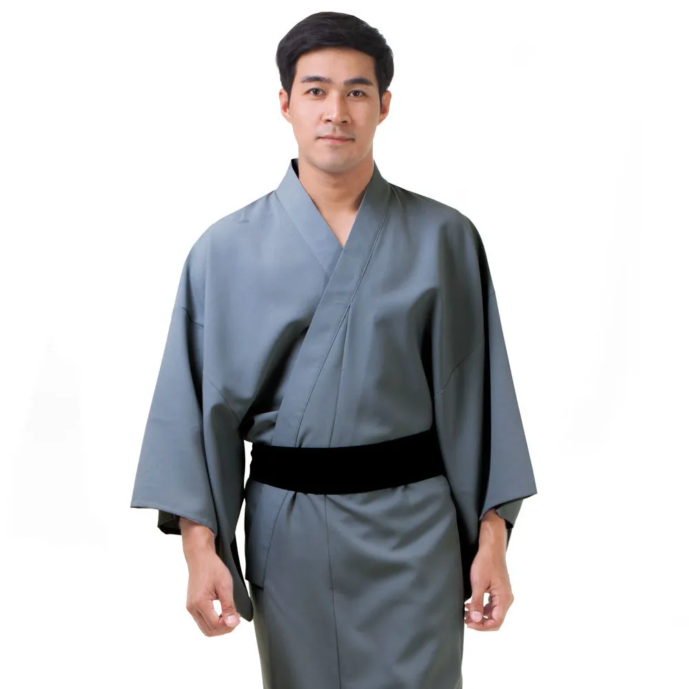 Japanese Gray Shogun Yukata Kimono Robe for Men