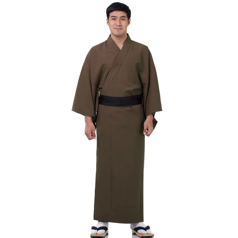 Japanese Gray Shogun Yukata Kimono Robe for Men