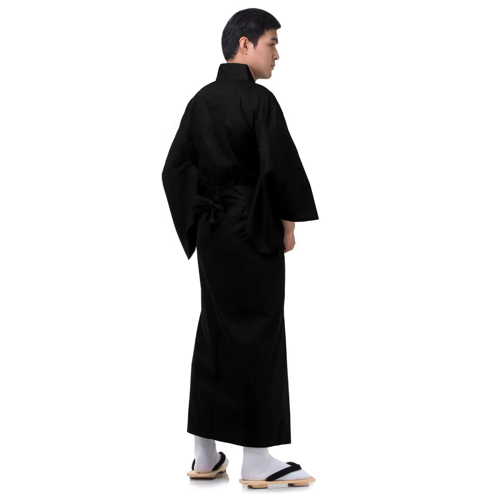 Japanese Gray Shogun Yukata Kimono Robe for Men