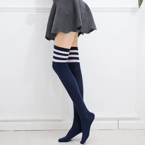 Japanese High Stockings Women's Stockings Over The Knee Socks Football Socks