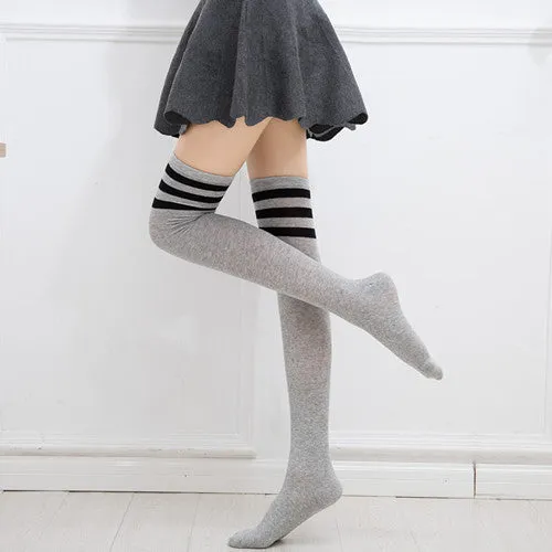 Japanese High Stockings Women's Stockings Over The Knee Socks Football Socks