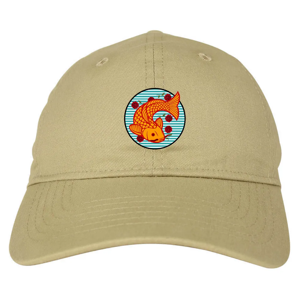 Japanese Koi Fish Print Mens Dad Hat Baseball Cap