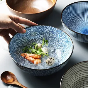 Japanese-style ceramic soup noodle bowl