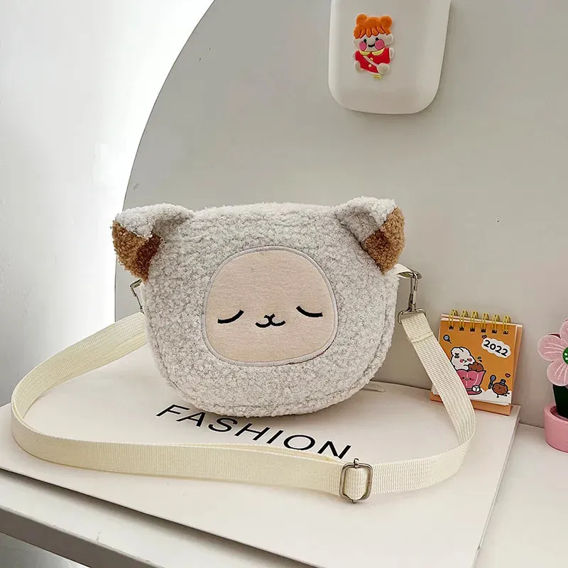 Japanese Style Kawaii Bag Women Cartoon Plush Shoulder Bag For Women Crossbody Bag Small Phone&Purse Bag