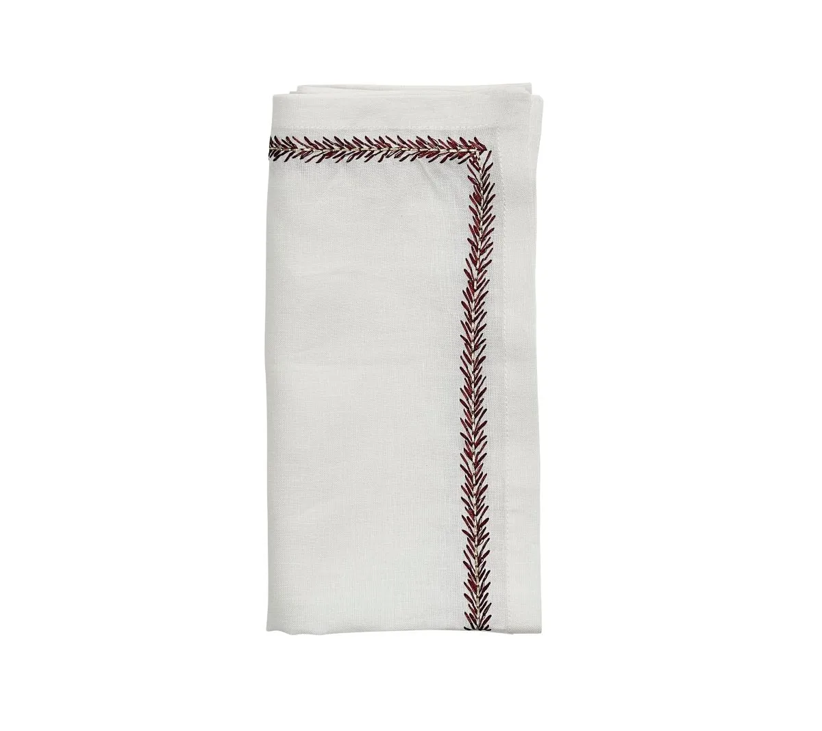 Jardin Napkin in White & Red Set of 4 by Kim Seybert