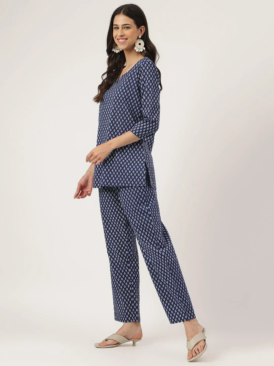 Jashvi Blue Printed Loungewear/Nightwear