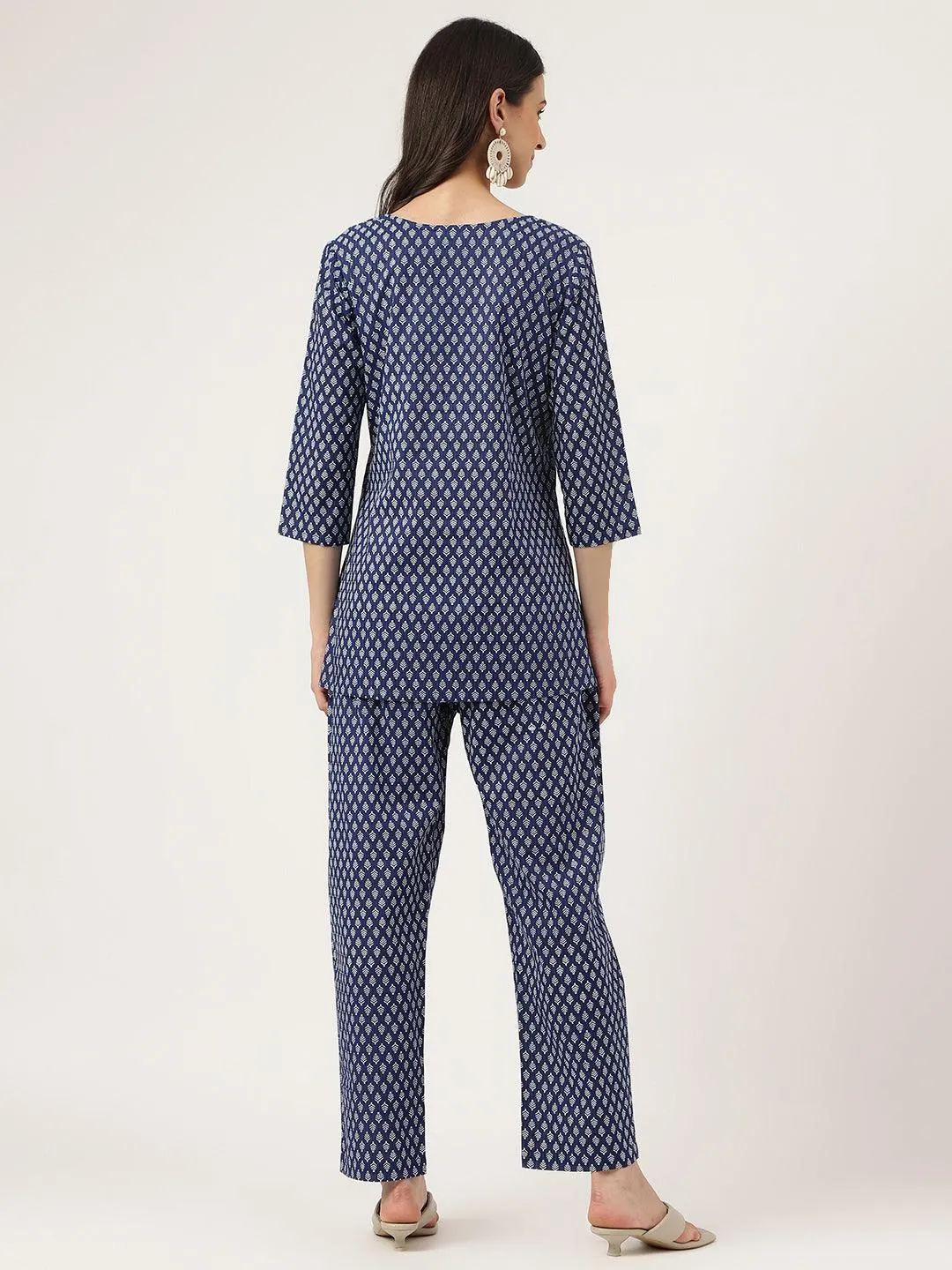 Jashvi Blue Printed Loungewear/Nightwear