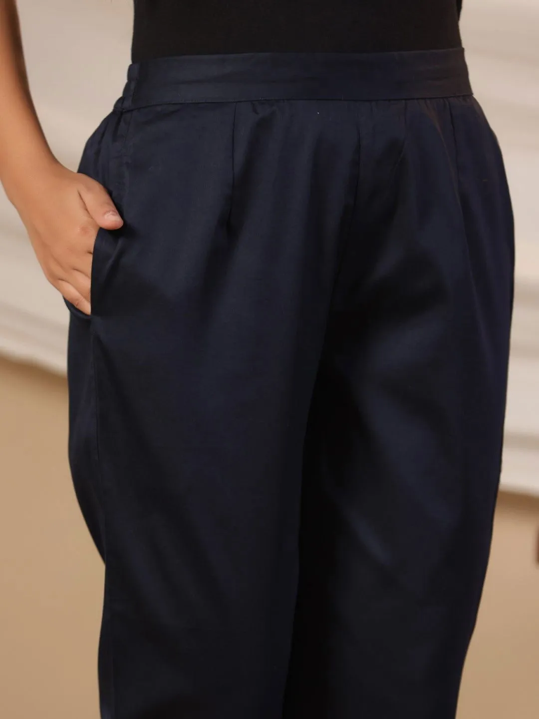 Jashvi Blue Solid Lycra Women Drawstring Pants With Single Side Pocket