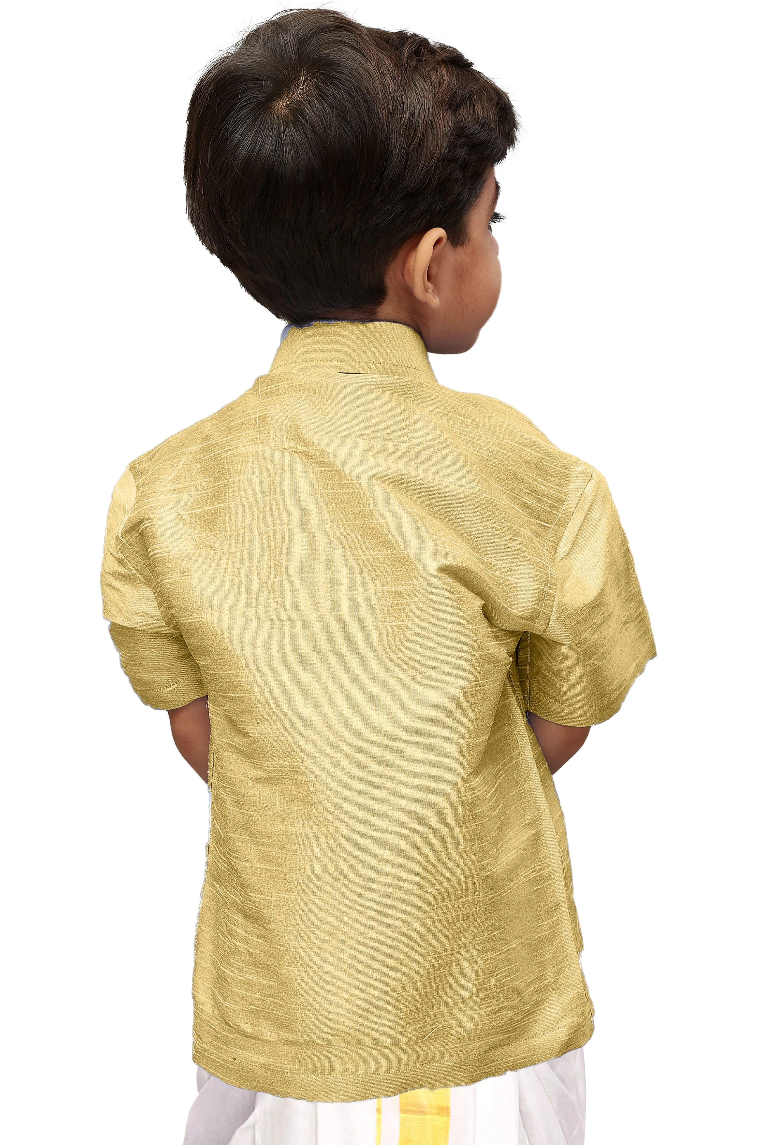 Jashvi Boys  Gold Opaque Ethnic Shirt