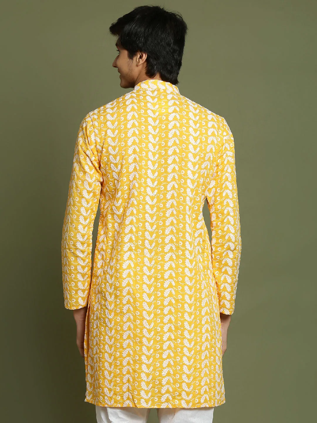 Jashvi Boys' Orange Chaikankari Kurta