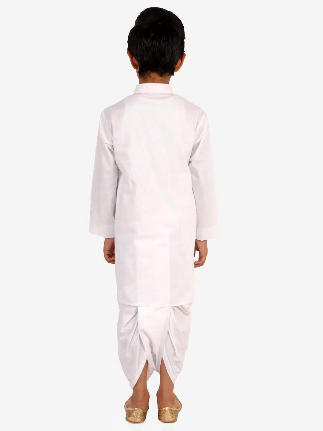 Jashvi Boy's White Kurta and Dhoti Set