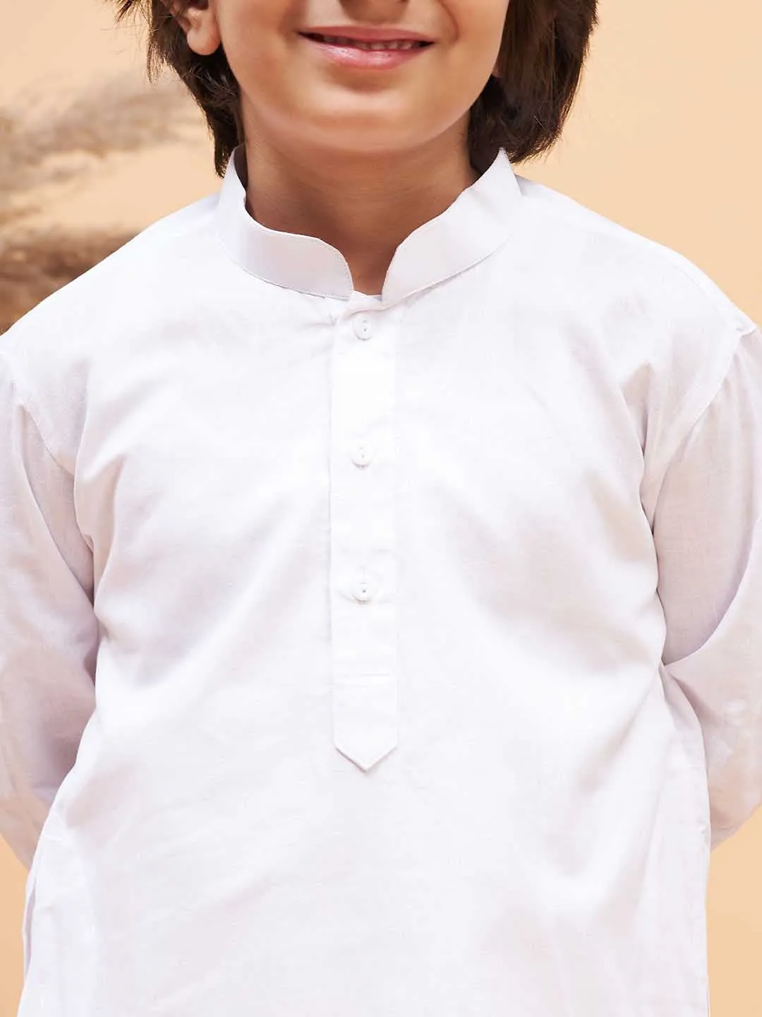 Jashvi Boy's White Kurta and Pyjama Set