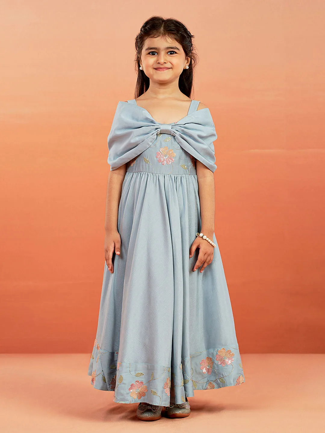 Jashvi Girls' Aqua Gown