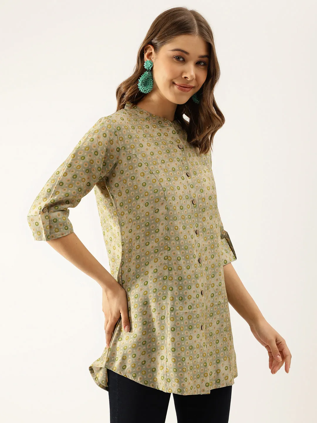 Jashvi Green Floral Printed Top