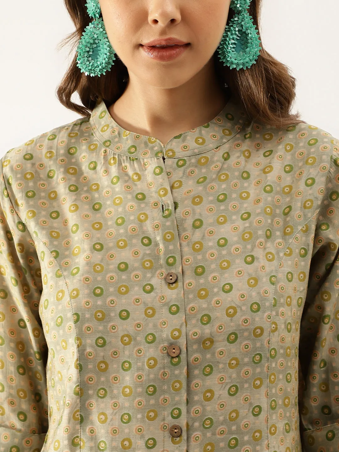 Jashvi Green Floral Printed Top