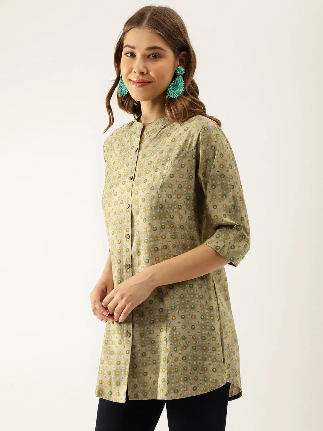 Jashvi Green Floral Printed Top