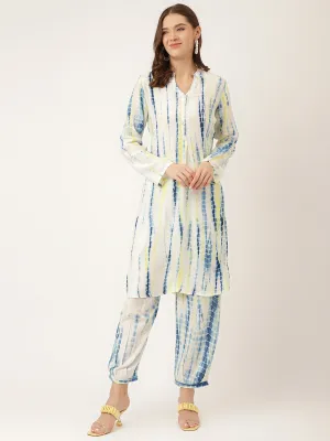 Jashvi Light Blue Tie Dye Muslin Co Ord Set